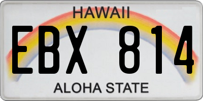 HI license plate EBX814