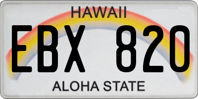 HI license plate EBX820