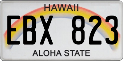 HI license plate EBX823