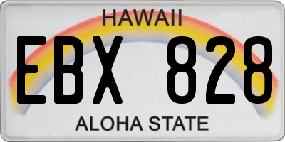 HI license plate EBX828
