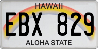HI license plate EBX829