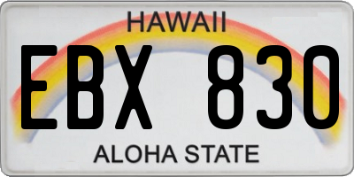 HI license plate EBX830