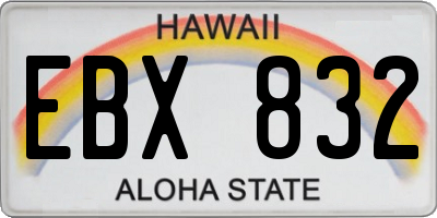 HI license plate EBX832