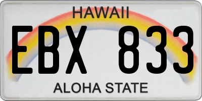 HI license plate EBX833