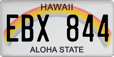 HI license plate EBX844