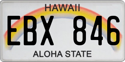 HI license plate EBX846