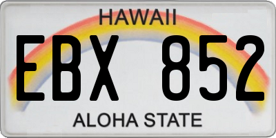 HI license plate EBX852