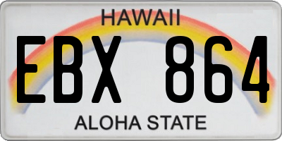 HI license plate EBX864