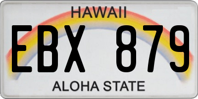 HI license plate EBX879