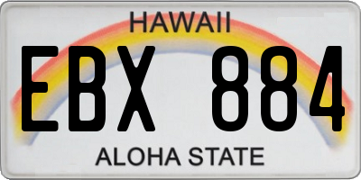 HI license plate EBX884