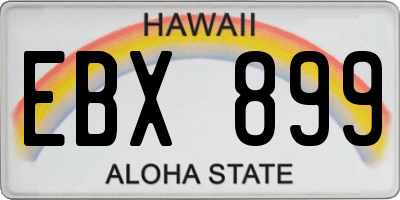 HI license plate EBX899