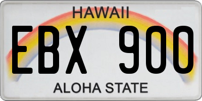HI license plate EBX900