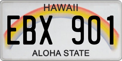 HI license plate EBX901