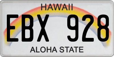 HI license plate EBX928