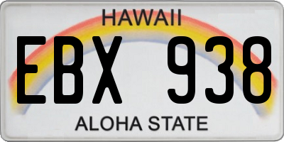 HI license plate EBX938
