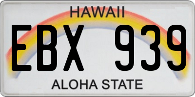 HI license plate EBX939