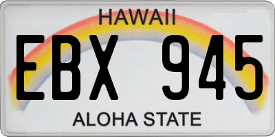 HI license plate EBX945