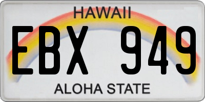 HI license plate EBX949