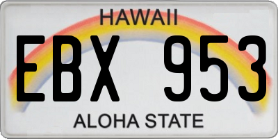 HI license plate EBX953