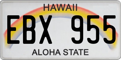 HI license plate EBX955