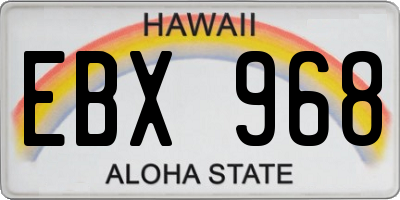 HI license plate EBX968