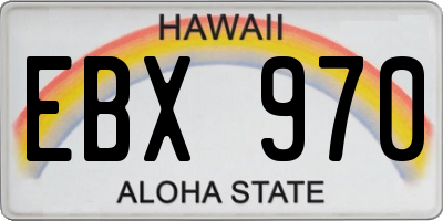 HI license plate EBX970