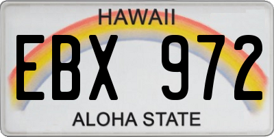 HI license plate EBX972