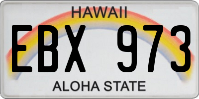 HI license plate EBX973