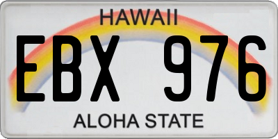 HI license plate EBX976