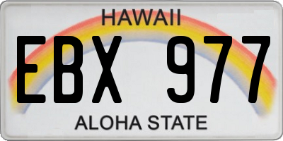 HI license plate EBX977