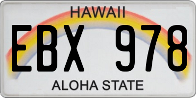 HI license plate EBX978