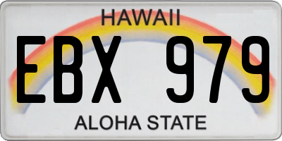 HI license plate EBX979