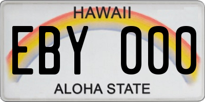 HI license plate EBY000