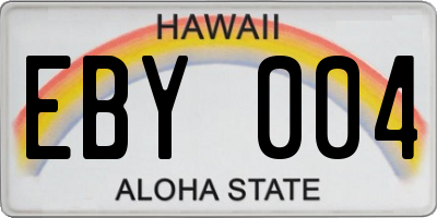 HI license plate EBY004