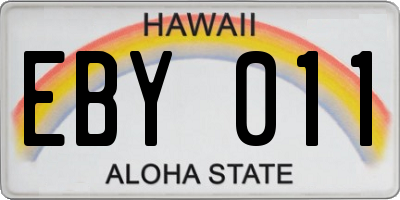 HI license plate EBY011