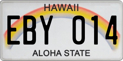 HI license plate EBY014