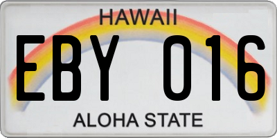 HI license plate EBY016