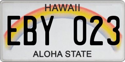 HI license plate EBY023