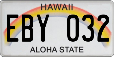 HI license plate EBY032
