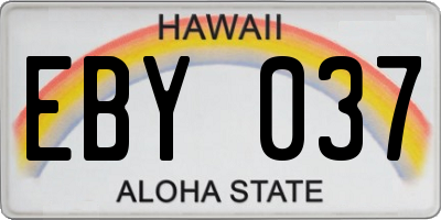 HI license plate EBY037