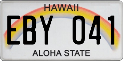 HI license plate EBY041