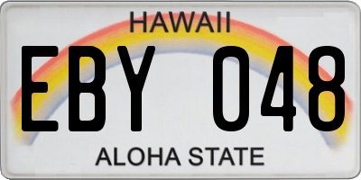 HI license plate EBY048
