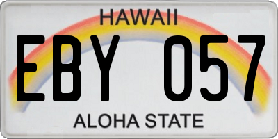 HI license plate EBY057