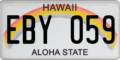 HI license plate EBY059