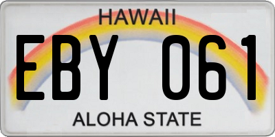 HI license plate EBY061