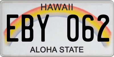 HI license plate EBY062