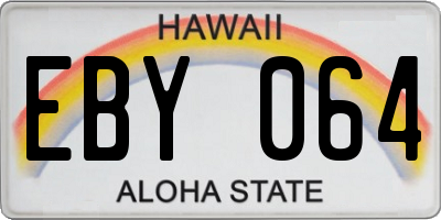 HI license plate EBY064