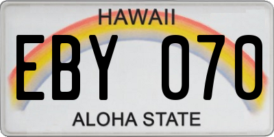 HI license plate EBY070