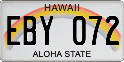 HI license plate EBY072