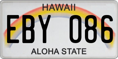 HI license plate EBY086